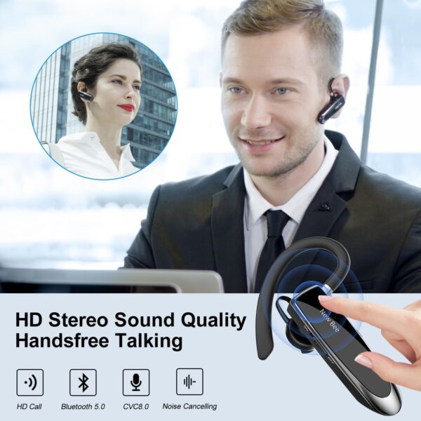 Bluetooth Headset Wireless Freisprech Telefon Bluetooth-Headset mit black - Image 6