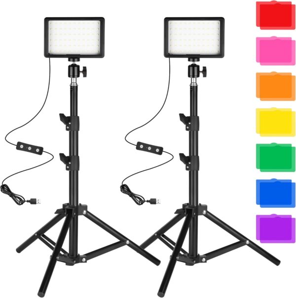 Ci-Fotto LED Fotolicht Video Licht 2-Pack, Dimmbare 5600K USB 2-pack