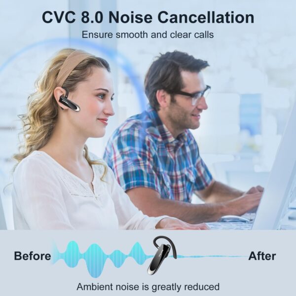 Bluetooth Headset Wireless Freisprech Telefon Bluetooth-Headset mit black - Image 3