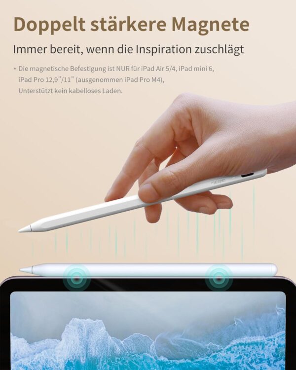 Metapen A8 Stift für Apple iPad, 2X Schnellladung, Weiß - Image 6