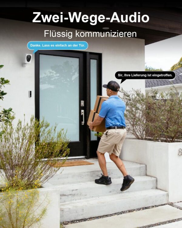 virtavo 2K Überwachungskamera Aussen Akku Kamera Überwachung WLAN... - Image 6