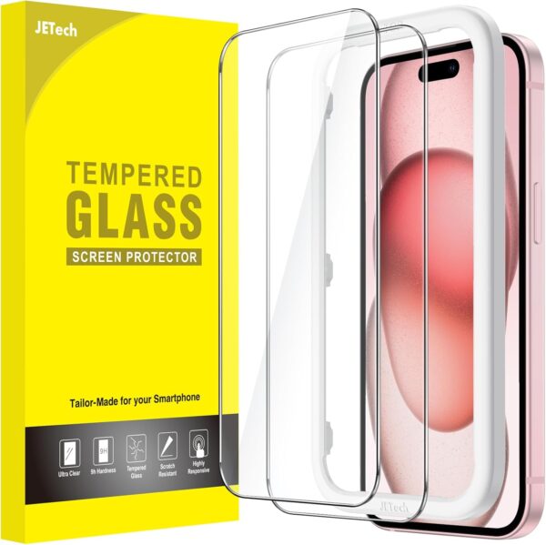 JETech Schutzfolie für iPhone 15 6,1 Zoll, Blasenfrei, 15 Zoll