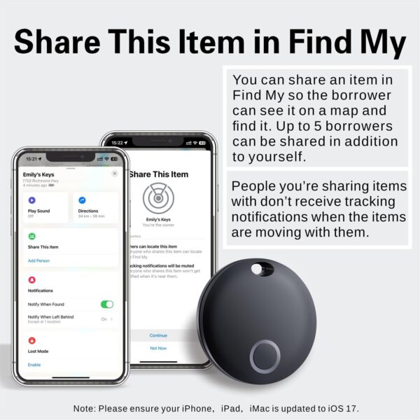 Reyke Smart Tag Pro, Koffer Tracker kompatibel mit Apple Wo 4 Pack, Schwarz - Image 6
