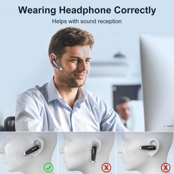 Bluetooth Headset Wireless Freisprech Telefon Bluetooth-Headset mit black - Image 7