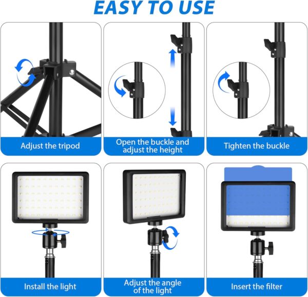 Ci-Fotto LED Fotolicht Video Licht 2-Pack, Dimmbare 5600K USB 2-pack - Image 6