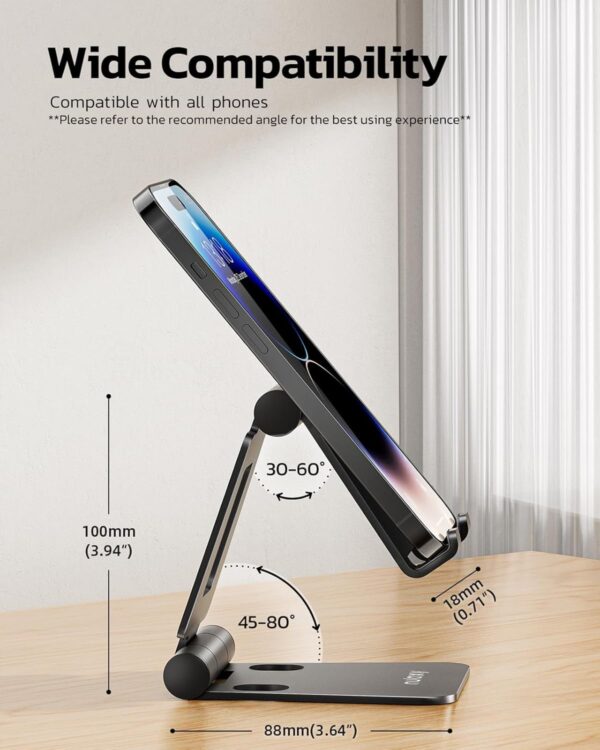 Verstellbar Handy Ständer Tisch, Faltbarer Halterung A-Schwarz - Image 4