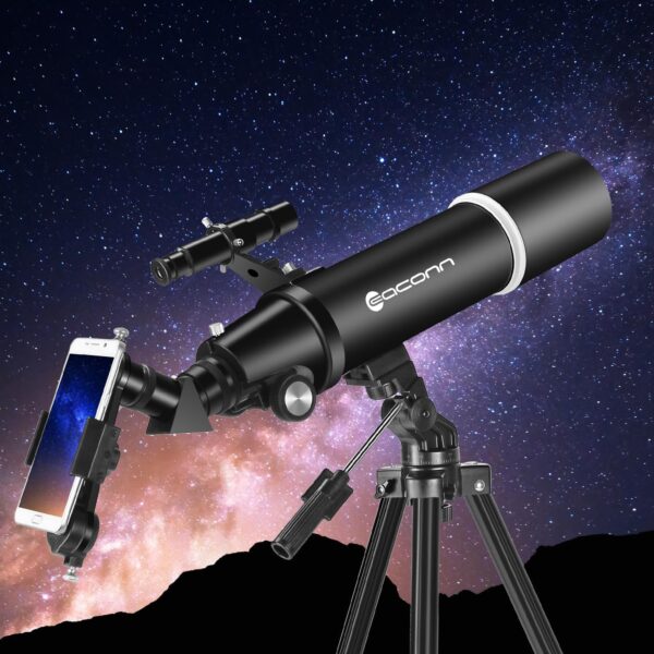 Teleskop, Astronomie Teleskop für Erwachsene, 80mm Aperture 600mm Black - Image 8