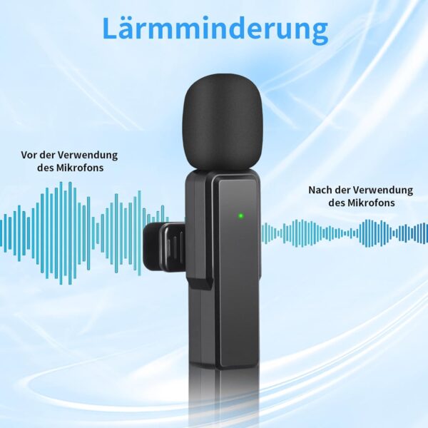 Lavalier-Mikrofon-Wireless, 4 in 1 Ansteckmikrofon Kabellos Mini Mikrofon... - Image 6