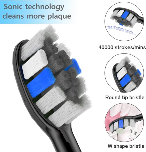 Lächen Standardbürstenkopf,Passend für alle elektrischen A-schwarz - Image 2