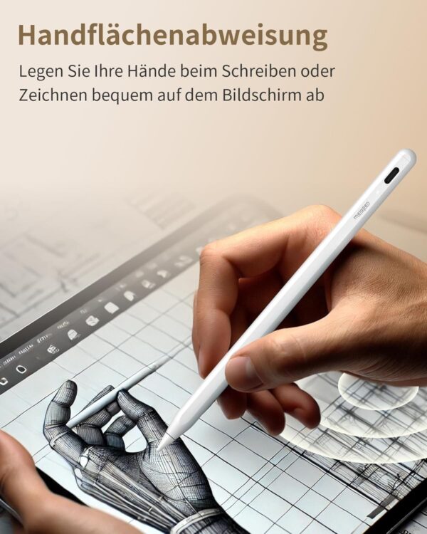 Metapen A8 Stift für Apple iPad, 2X Schnellladung, Weiß - Image 7