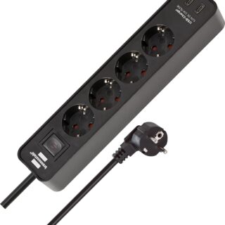 Brennenstuhl Ecolor Steckdosenleiste 4-Fach mit USB-Ladebuchse...