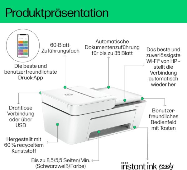 HP DeskJet 4220e Multifunktionsdrucker, 3 Monate gratis drucken mit HP... - Image 3