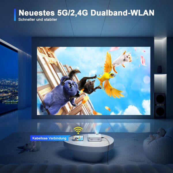 [Manual Focus] 2025 XuanPad Verbessertes WiFi Bluetooth Mini Beamer, Mini... - Image 3