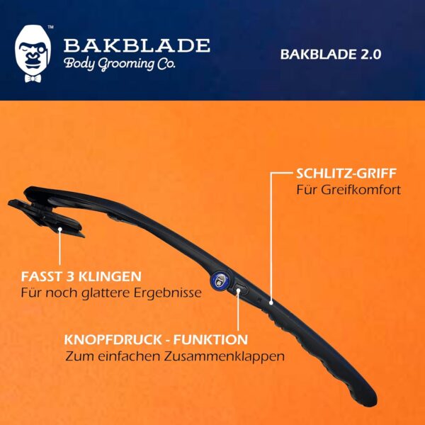 baKblade 2.0 Plus Rückenrasierer Herren - Ergonomischer Rückenhaarentferner... - Image 5