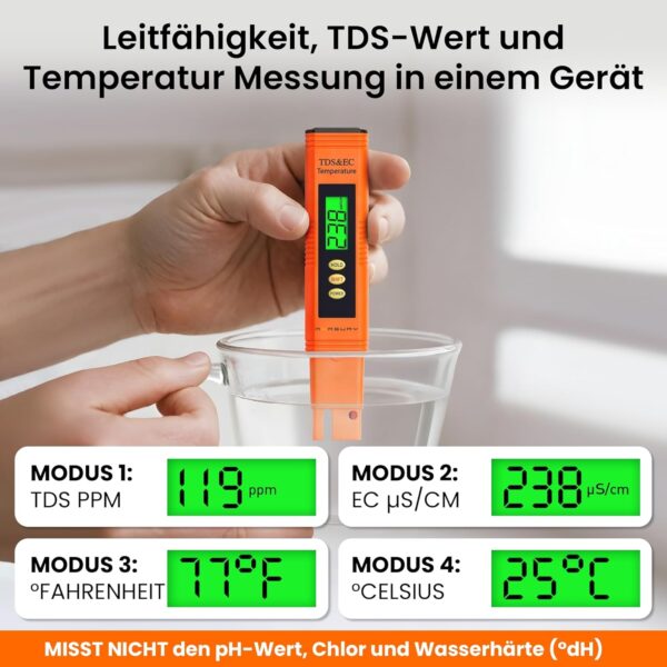 Mikrosiemens Messgerät und PPM Wasser, Wassertester Trinkwasser,... - Image 2
