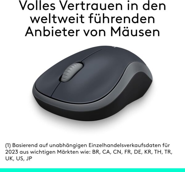 Logitech M185 Kabellose Maus, 2,4 GHz mit USB-Nano-Empfänger, 12 Monate... - Image 2