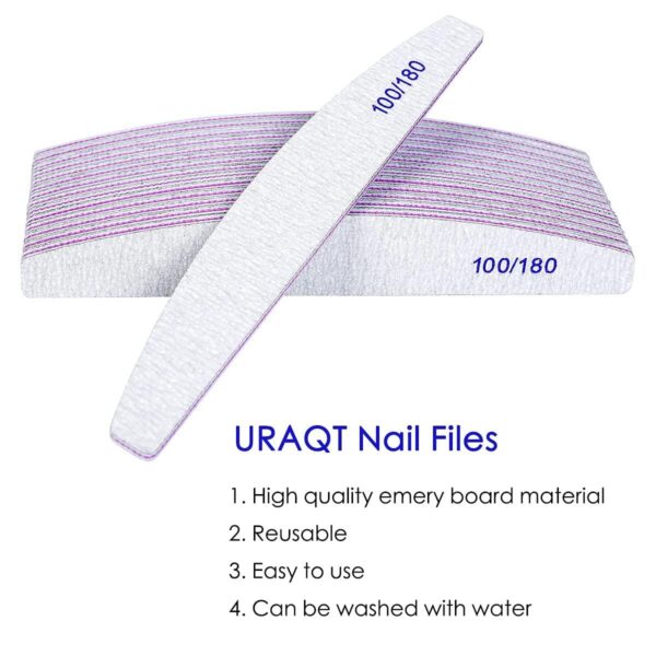 URAQT Professionelle Nagelfeile, 16 16 Unité (Lot de 1), Weiß - Image 6