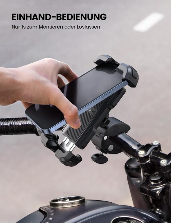 Lamicall Handyhalterung Motorrad, Handyhalter Fahrrad - 2025 Schwarz - Image 2