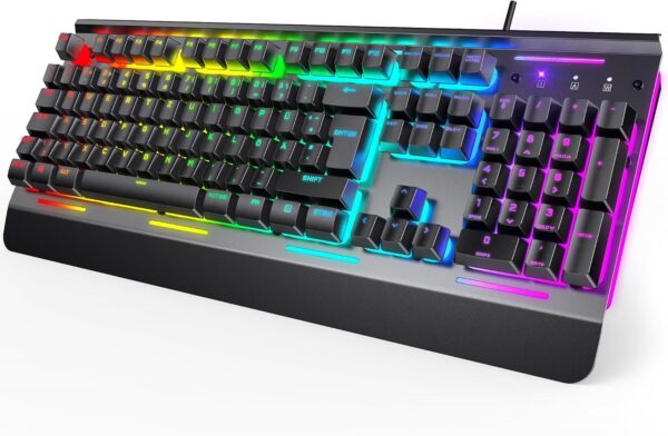 TECKNET RGB Gaming Tastatur für PC, Membran mit 105 Tasten,...
