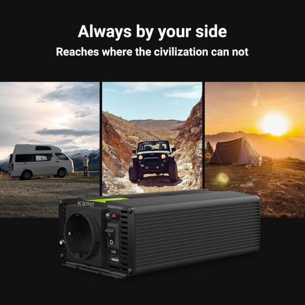 Green Cell® 300W/600W 12V auf 230V Sine Wave Volt kfz 12V, 300W - Image 4