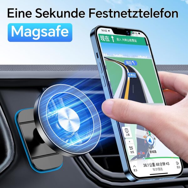 Handyhalterung Auto für Magsafe Autohalterung【20 Starke Magnet】Handy Schwarz - Image 4