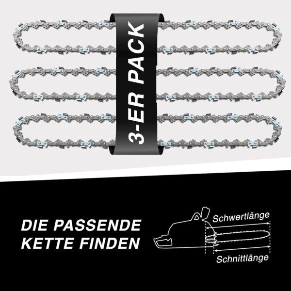 3 tallox Sägeketten 3/8" 1,1 mm 52 TG 35 cm Schwert kompatibel mit Oregon... - Image 7