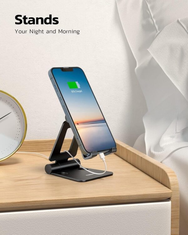 Verstellbar Handy Ständer Tisch, Faltbarer Halterung A-Schwarz - Image 3