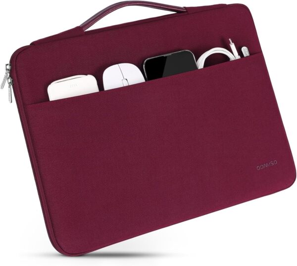 DOMISO 17 Zoll Wasserdicht Laptophülle Laptop Sleeve 17-17.3 Zoll, Weinrot - Image 4