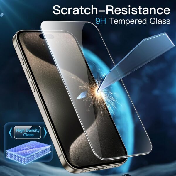 JETech Schutzfolie für iPhone 15 Pro Max 6,7 Zoll, 15 Zoll - Image 6