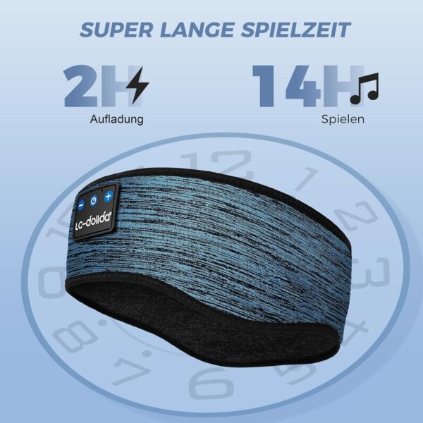 Schlafkopfhörer Bluetooth 5.4, Schlaf Stirnband Kopfhörer L, Himmelblau - Image 4