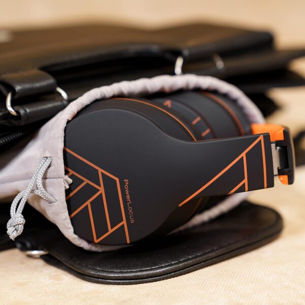 PowerLocus P6 Bluetooth Kopfhörer Over Ear, Ear Orange - Image 9