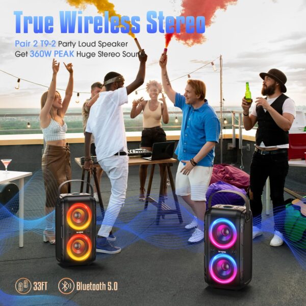 W-KING 180W PEAK Bluetooth Lautsprecher Box Groß Party laut Musikbox... - Image 5