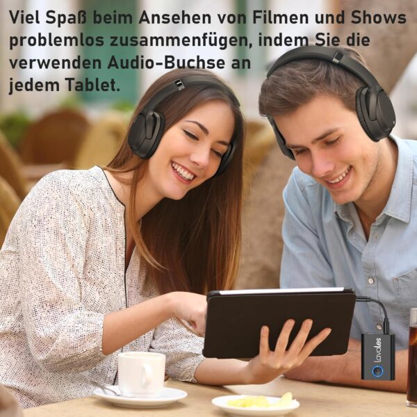 Bluetooth 5.3 Adapter TV Transmitter für Flugzeug auf 2 Kopfhörer, Schwarz - Image 6