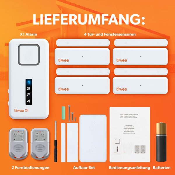 Alarmanlage für Tür und Fenster - Sicherheitssystem mit Sirene, 4 Tür- und... - Image 3