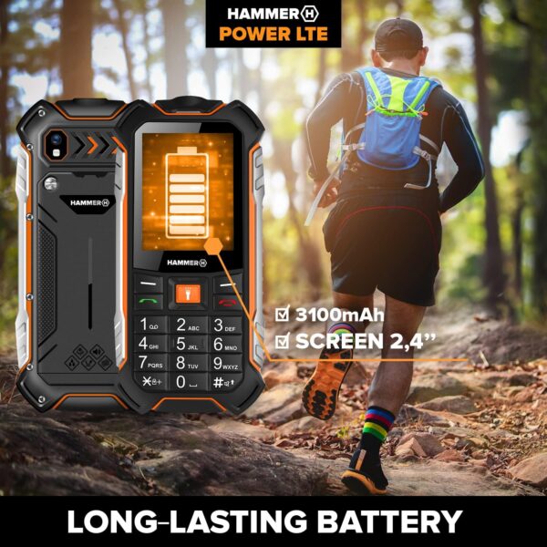 Hammer H Power LTE Handy ohne Vertrag,2.4 Zoll 2,4, Schwarz und orange - Image 7