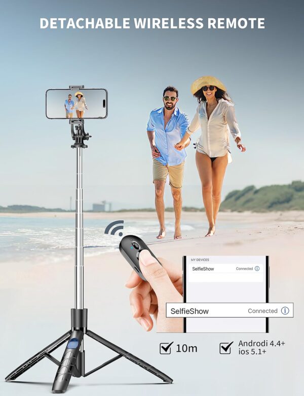 180cm Handy Stativ A-[180CM＆Verstärkte Stabilität], Schwarz - Image 6
