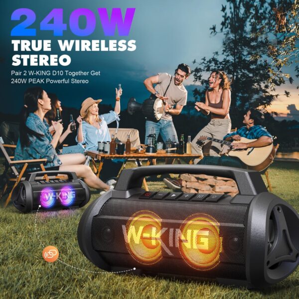 W-KING Bluetooth Lautsprecher, 120W Peak Stereo Sound, Musikbox mit BassUp,... - Image 5