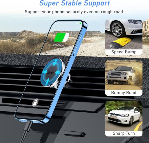 Handyhalterung Auto Lüftung, Universale 360° Magnetisch KFZ Schwarz - Image 7