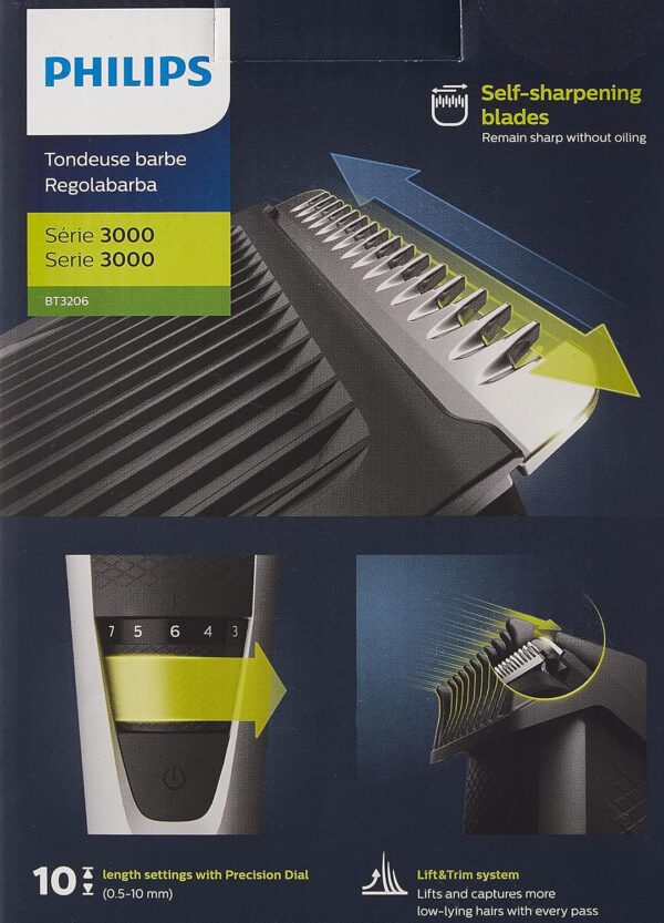 Philips Barttrimmer Serie 3000 mit Lift & Trim-Technologie (Modell BT3206/14) - Image 5